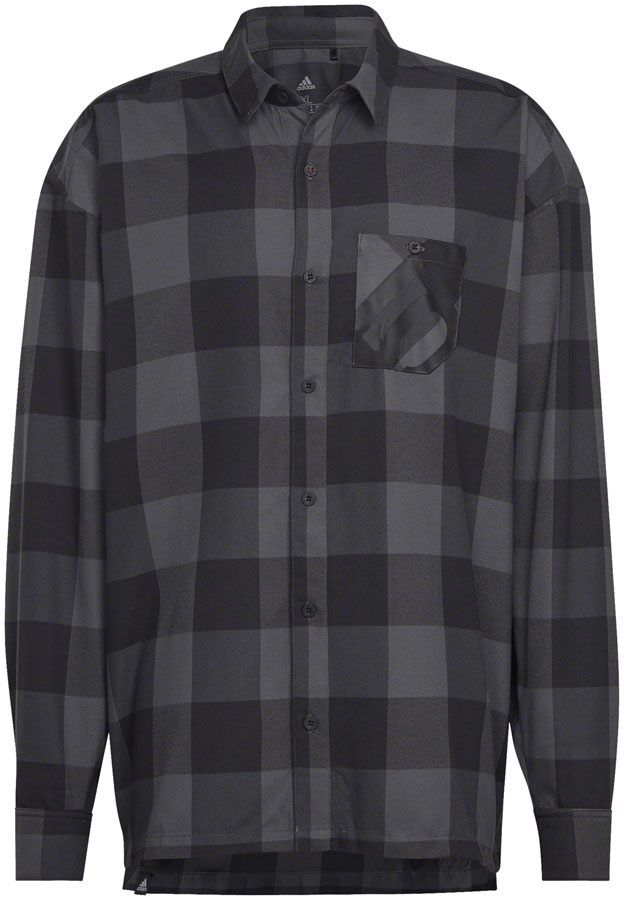Five Ten Long Sleeve Flannel Shirt - Gray/Black, Medium