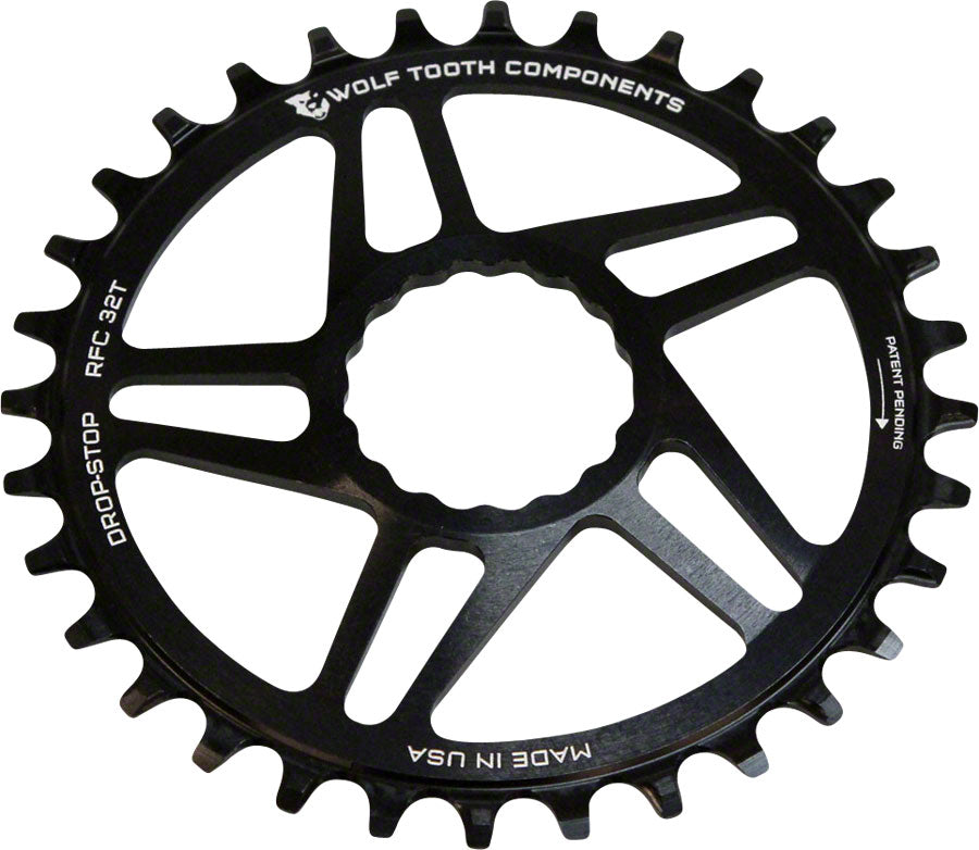 Wolf Tooth Components Drop-Stop Chainring 30T DM for RaceFace Cinch Cranks Black