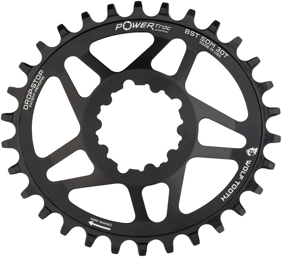 Wolf Tooth Elliptical Direct Mount Chainring - 30t, SRAM Direct Mount, Drop-Stop A, For SRAM 3-Bolt Boost Cranksets, 3mm