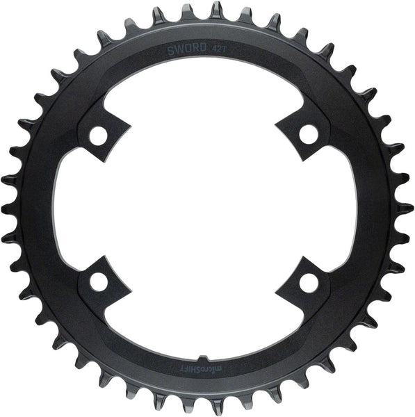 microSHIFT Sword Chainring 42t, 110 Asym BCD, For 1x 9/10Speed