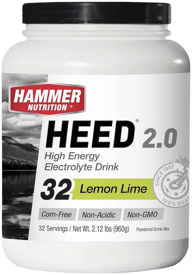 Hammer Nutrition HEED 2.0 High Energy Electrolyte Drink - Lemon Lime, 32 Serving Canister