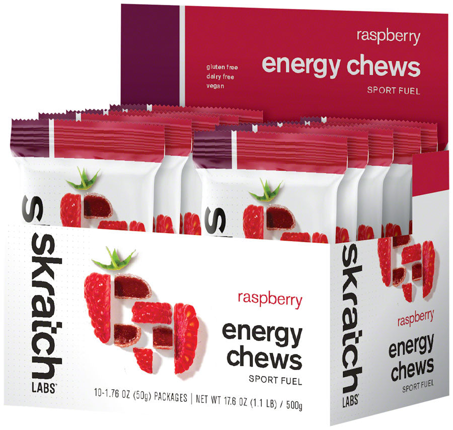 Skratch Labs Energy Chews Sport Fuel - Raspberry, Box of 10 MPN: ECS-RB-50G/10 UPC: 856231005860 Chew Energy Chews Sport Fuel