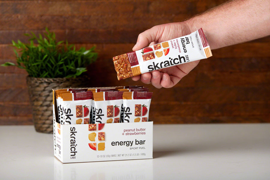 Skratch Labs Energy Bar Sport Fuel - Peanut Butter and Strawberries, Box of 12 - Bars - Energy Bar Sport Fuel