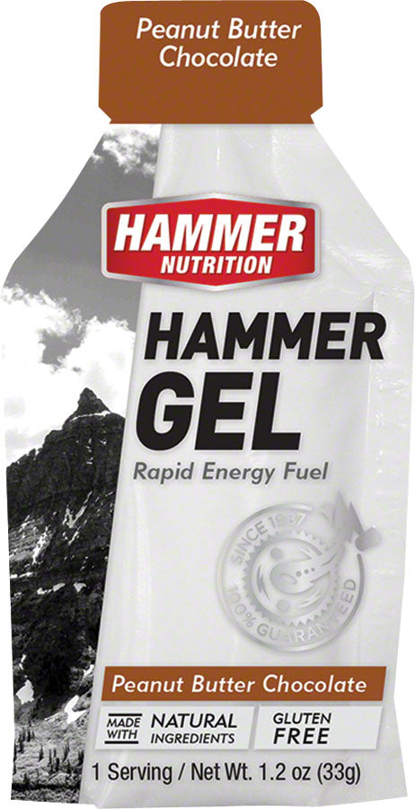Hammer Gel: Peanut Butter Chocolate, 24 Single Serving Packets