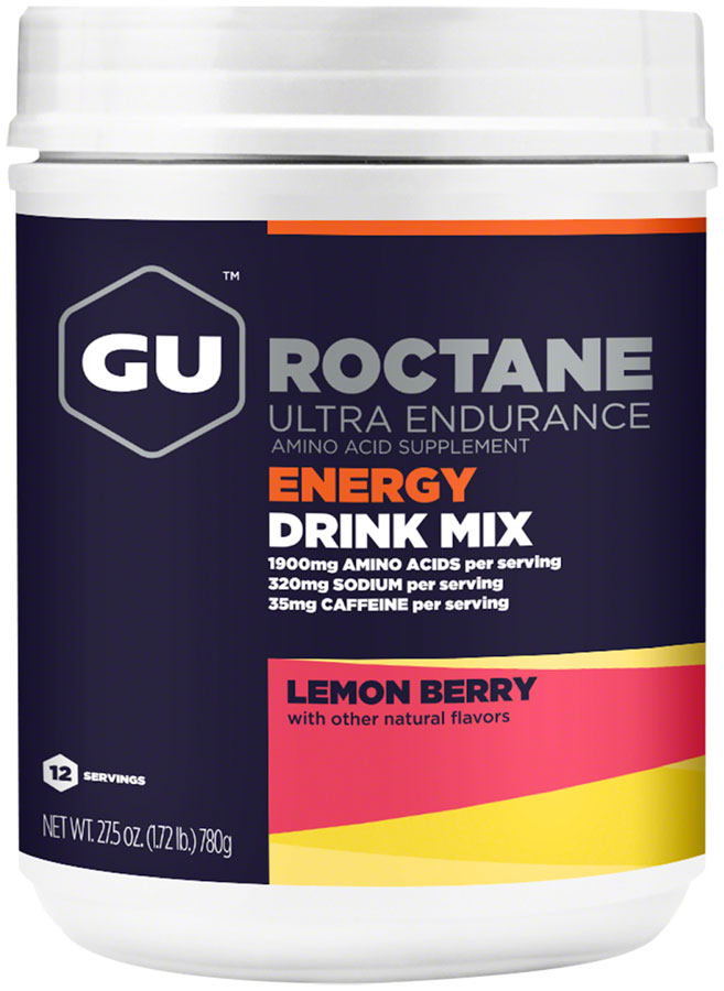 GU Roctane Energy Drink Mix - Lemon Berry, 12 Serving Canister