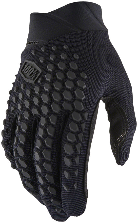 100% Geomatic Gloves - Black/Charcoal, Full Finger, Men's, Small