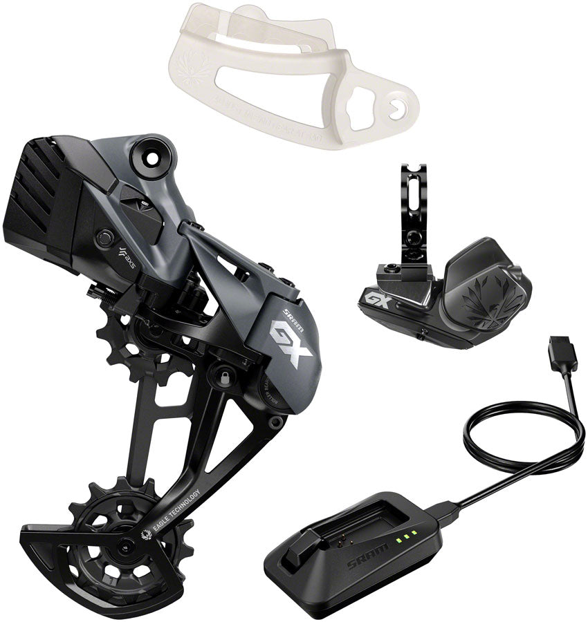 SRAM GX Eagle AXS Upgrade Kit - Rear Derailleur, Battery, Eagle AXS Controller w/ Clamp, Charger/Cord, Chain Gap Tool, MPN: 00.7918.104.000 UPC: 710845864353 Kit-In-A-Box Mtn Group GX Eagle AXS Upgrade Kit