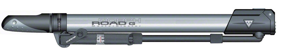 Topeak Road Morph Mini Pump with Gauge - 140psi, Silver/Black