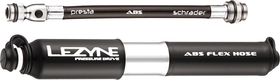 Lezyne ABS Pressure Drive Mini Frame Pump, Small: Black/Polished Silver