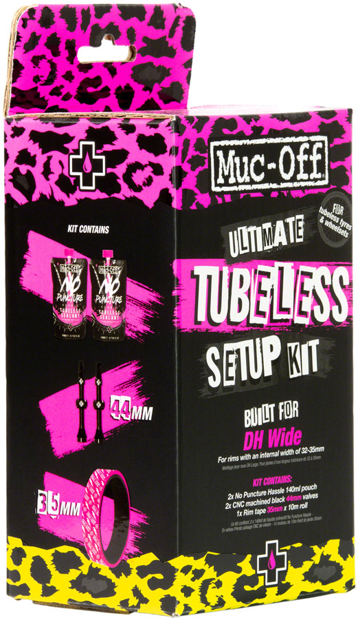 Muc-Off Ultimate Tubeless Kit - DH/Plus, 35mm Tape, 44mm Valves - Tubeless Conversion Kits - Ultimate Tubeless Kit