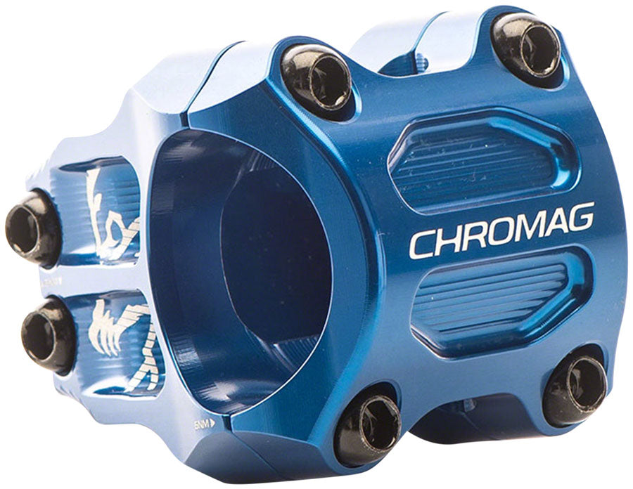 Chromag Riza Stem - 38mm, 31.8mm Clamp, +/-0, Blue MPN: 100-019-005 UPC: 826974040220 Stems Riza Stem