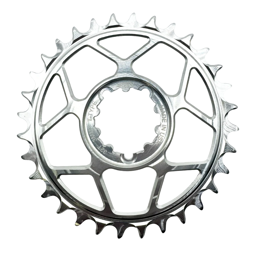 5Dev T-Type Aluminum Chainring, Raw, Sram 3 Bolt, 32 Tooth, 3mm Offset