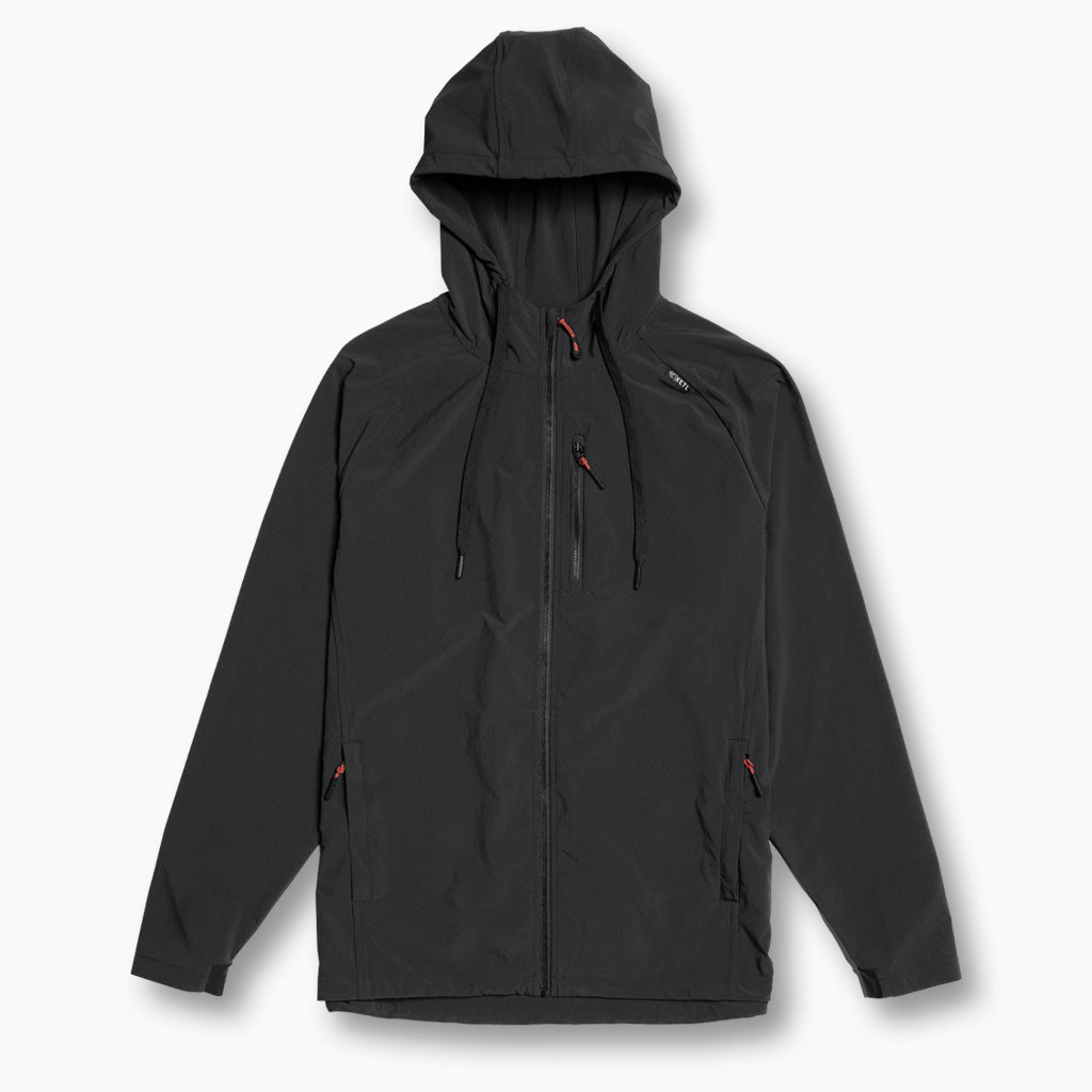 KETL Mtn Escapade Jacket: Lightweight Softshell Packable Travel Layer w/ Zipper Pockets - Black Men's