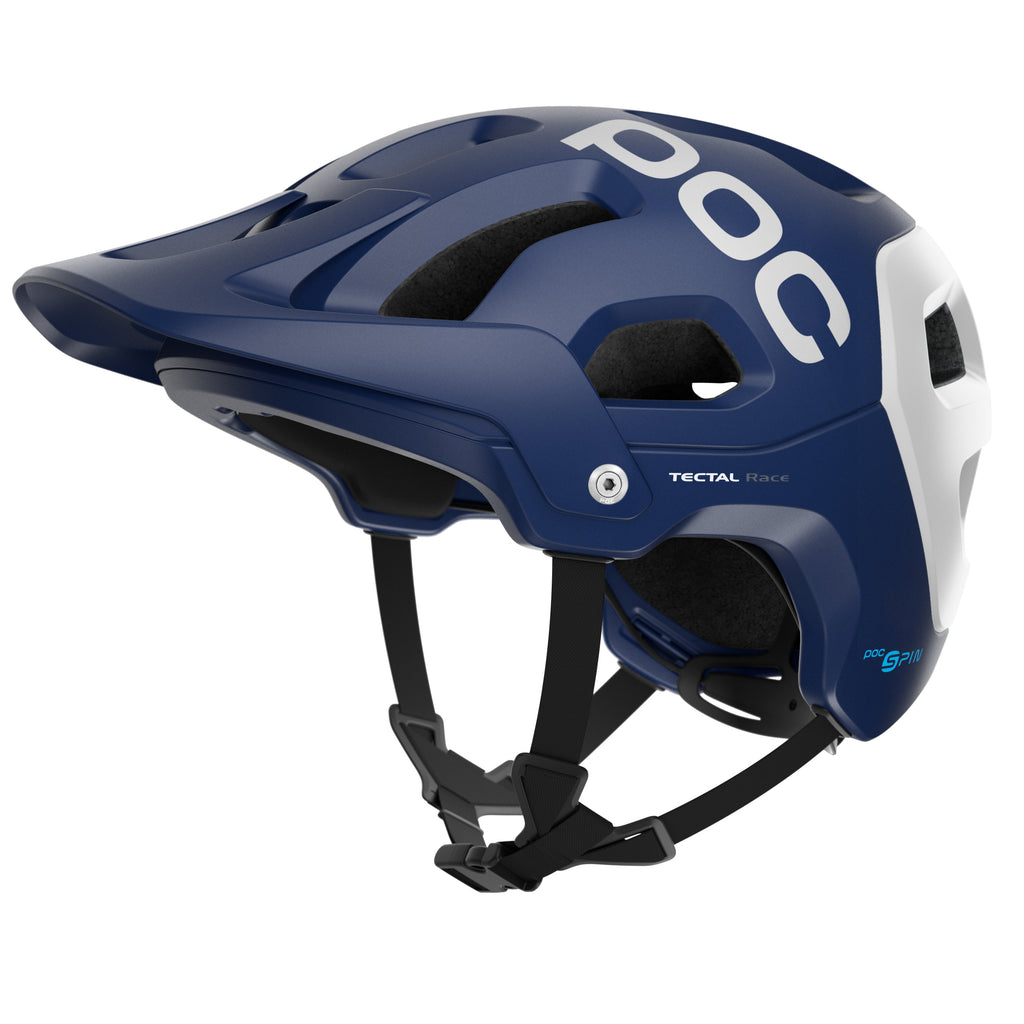 POC Tectal Race SPIN Helmet - Lead Blue/Hydrogen White, Medium/Large