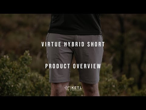 Video: KETL Mtn Virtue Hybrid Shorts V3 9" Inseam: Swim, Hike, Travel, Lounge, Bike - Men's Hiking Chino Style Lightweight Brown Short/Bib Short Virtue V.3 9" Hybrid Shorts