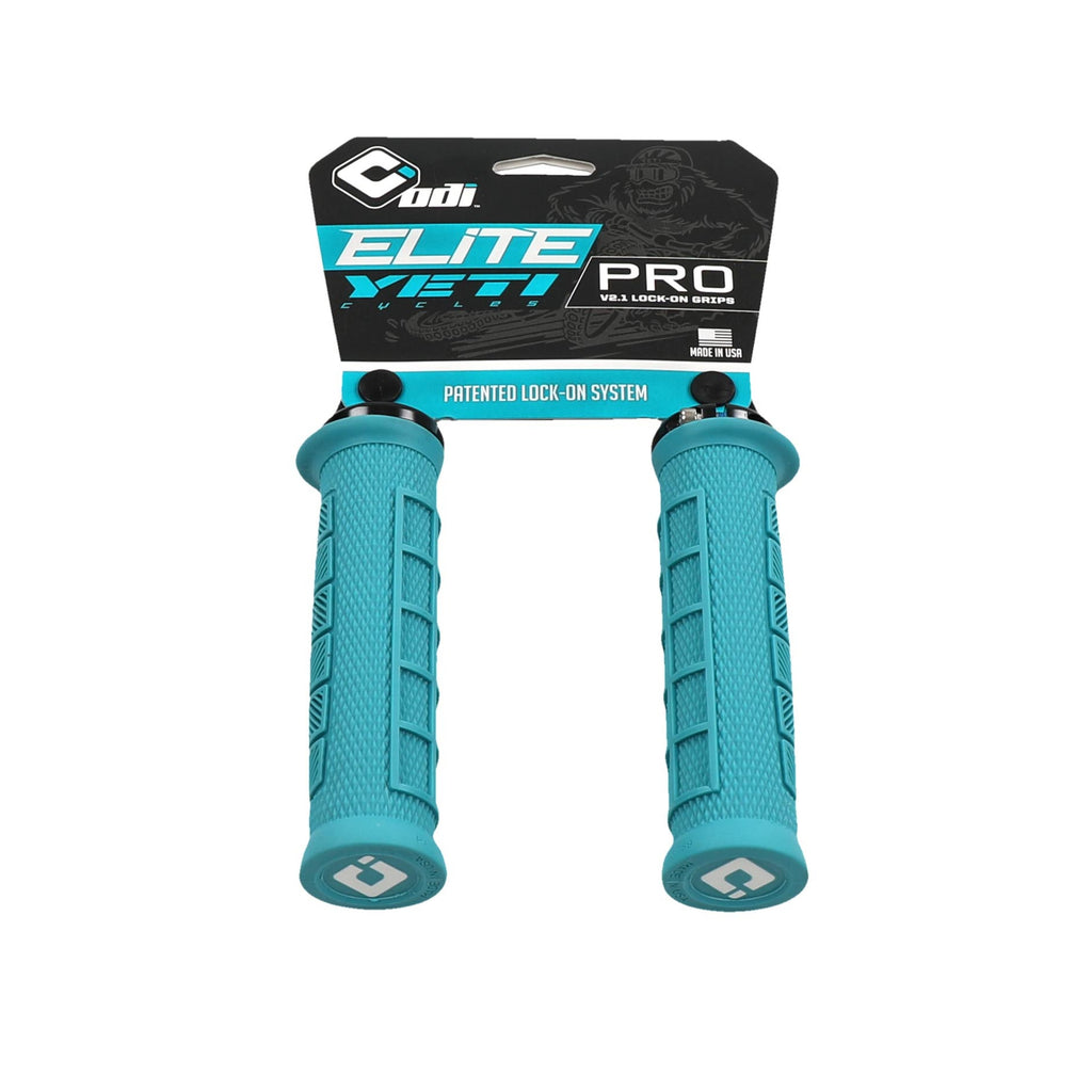 Yeti Cycles x ODI Elite Pro Grips - Turquoise, Lock-On - Grip - Elite Pro