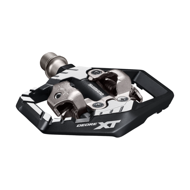 Shimano XT M8120 Deore Clipless SPD Pedals with Cleats, Black / Silver (SM-SH51)