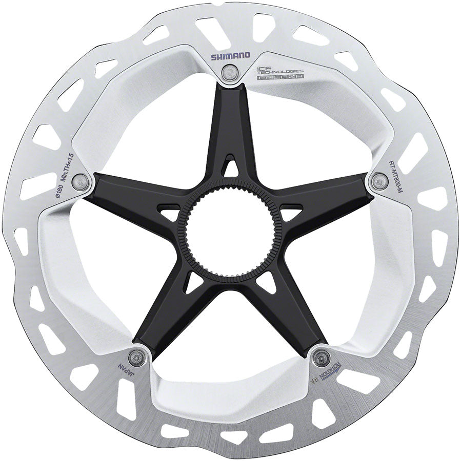 Shimano Deore XT RT-MT800-L Disc Brake Rotor with External Lockring - 203mm, Center Lock, Silver/Black