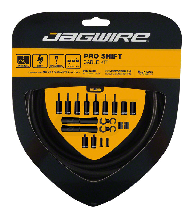 Jagwire Pro Shift Kit Road/Mountain SRAM/Shimano, Stealth Black MPN: PCK509 Derailleur Cable & Housing Set Pro Shift Kit