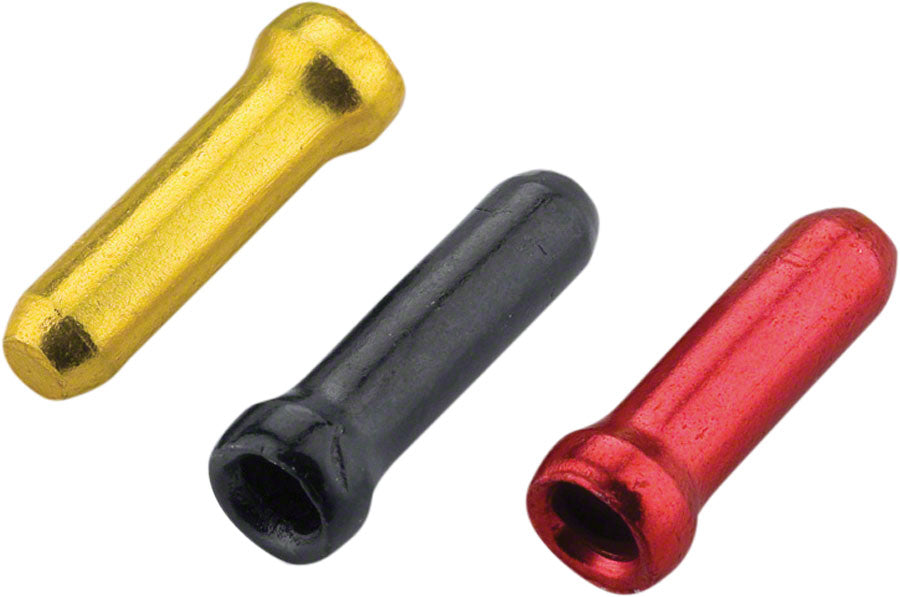 Jagwire Cable End Crimps - 1.8mm, Gold/Black/Red, Bag of 90 MPN: CHA074 Cable End Crimp Cable End Crimps