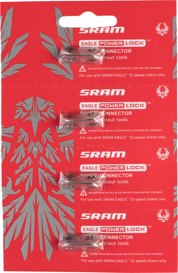 SRAM Eagle PowerLock Link for 12 Speed Chain, Silver Card/4 Master Link