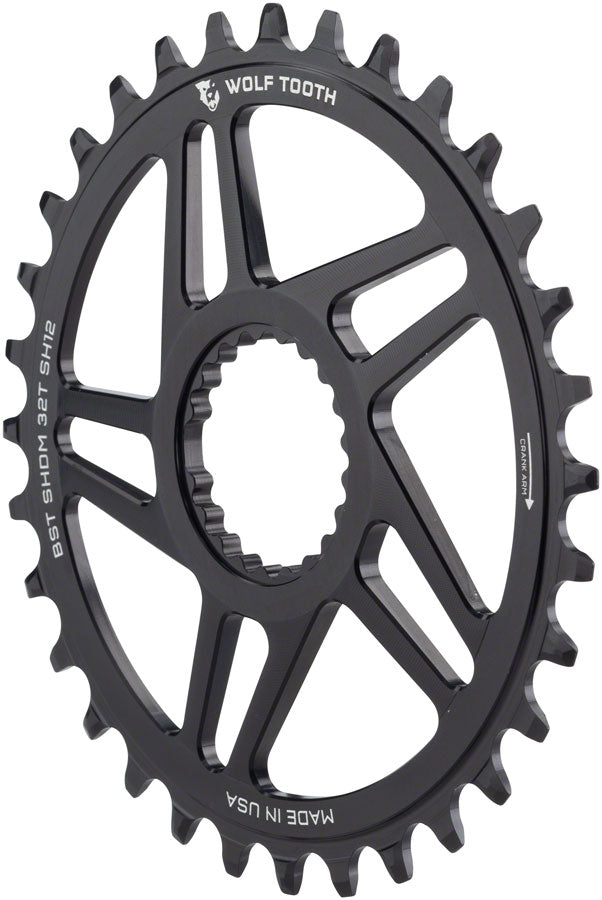Wolf Tooth Direct Mount Chainring - 32t, Shimano Direct Mount, For Boost Cranks, 3mm Offset, Requires 12-Speed