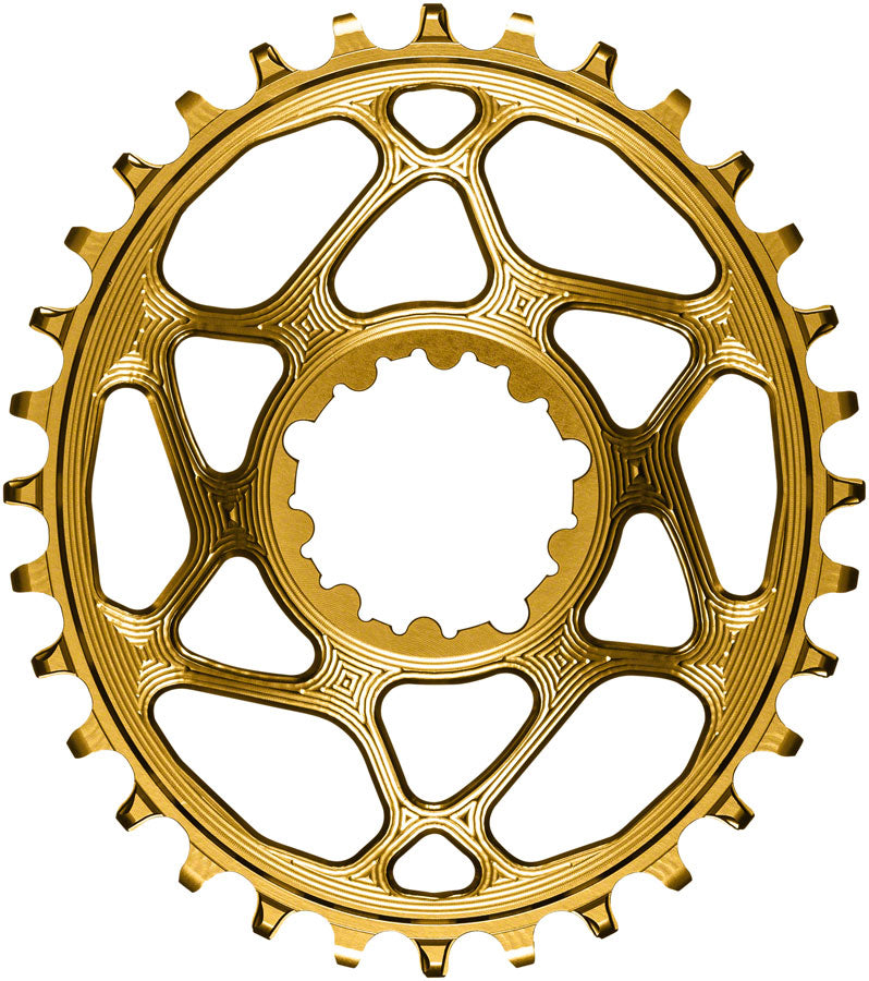 absoluteBLACK Oval Narrow-Wide Direct Mount Chainring - 32t, SRAM 3-Bolt Direct Mount, 3mm Offset, Gold