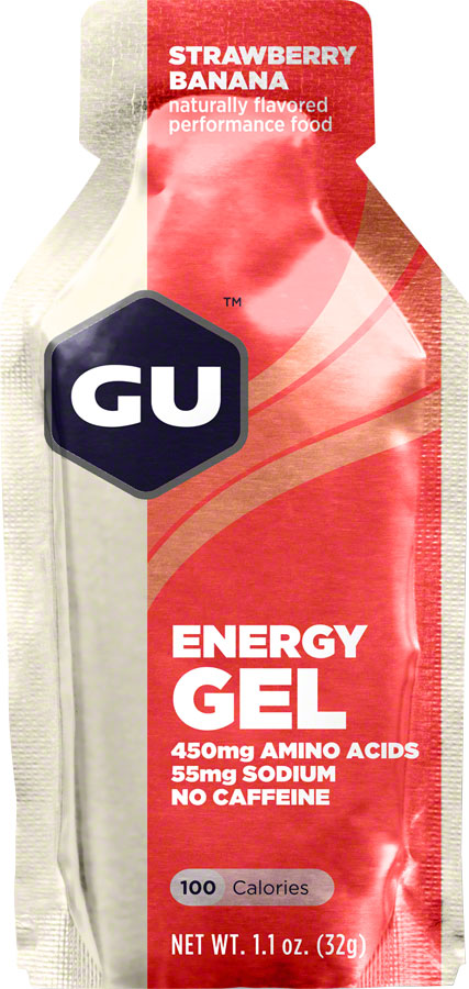 GU Energy Gel - Strawberry/Banana, Box of 24 - Gel - Energy Gel