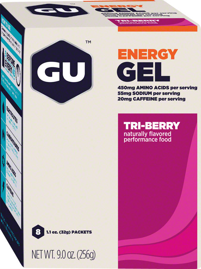 GU Energy Gel - Tri Berry, Box of 8 MPN: 123034 UPC: 769493900043 Gel Energy Gel