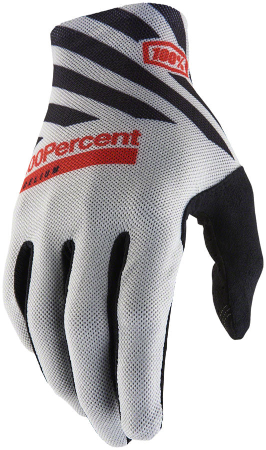 100% Celium Gloves - Gray, Full Finger, Men's, Large