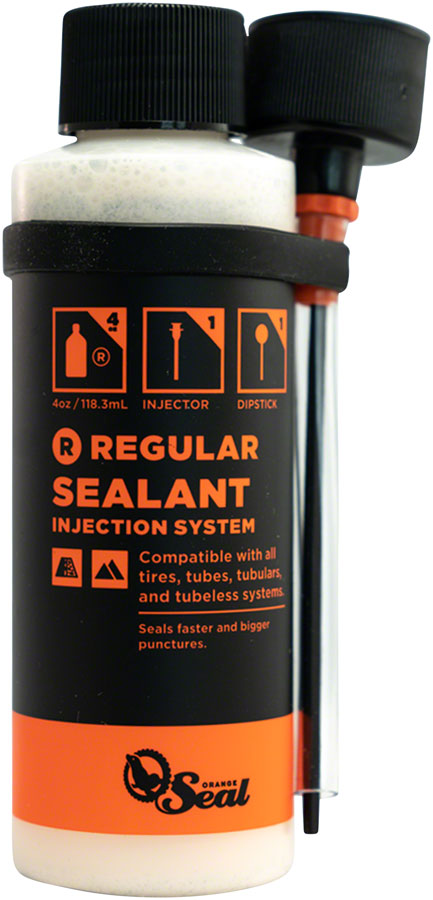 Orange Seal Tubeless Tire Sealant with Twist Lock Applicator - 4oz MPN: 60400 UPC: 810026604003 Tubeless Sealant Tubeless Tire Sealant
