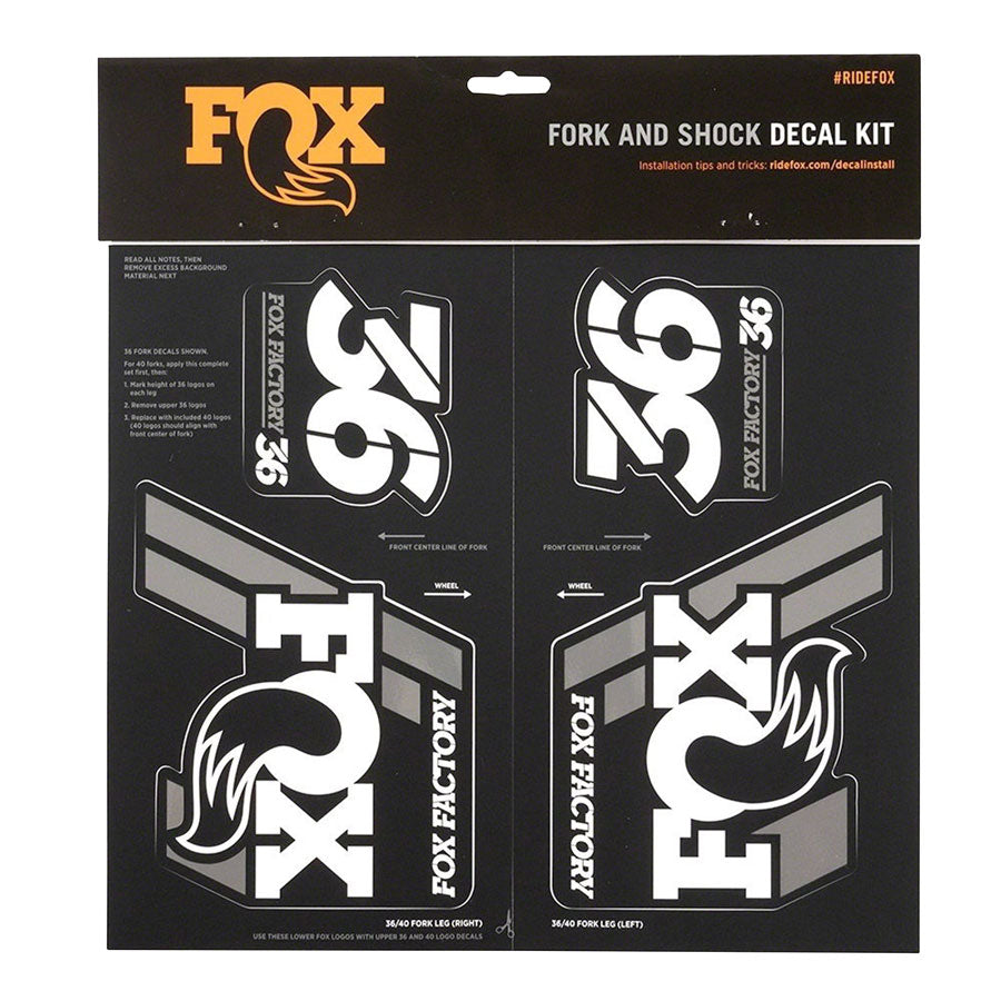 FOX Heritage Decal Kit for Forks and Shocks, White