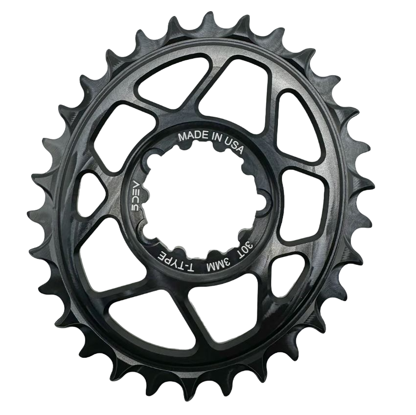 5Dev T-Type Aluminum Oval Chainring, Black, SRAM 3 Bolt, 30 Tooth, 3mm Offset MPN: CRA-OV-T3-30-01 Direct Mount Chainrings Oval Chainring