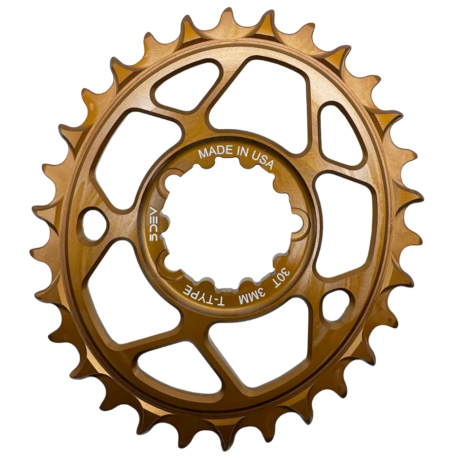 5Dev T-Type Aluminum Oval Chainring, Kash, Sram 3 Bolt, 32 Tooth, 3mm Offset