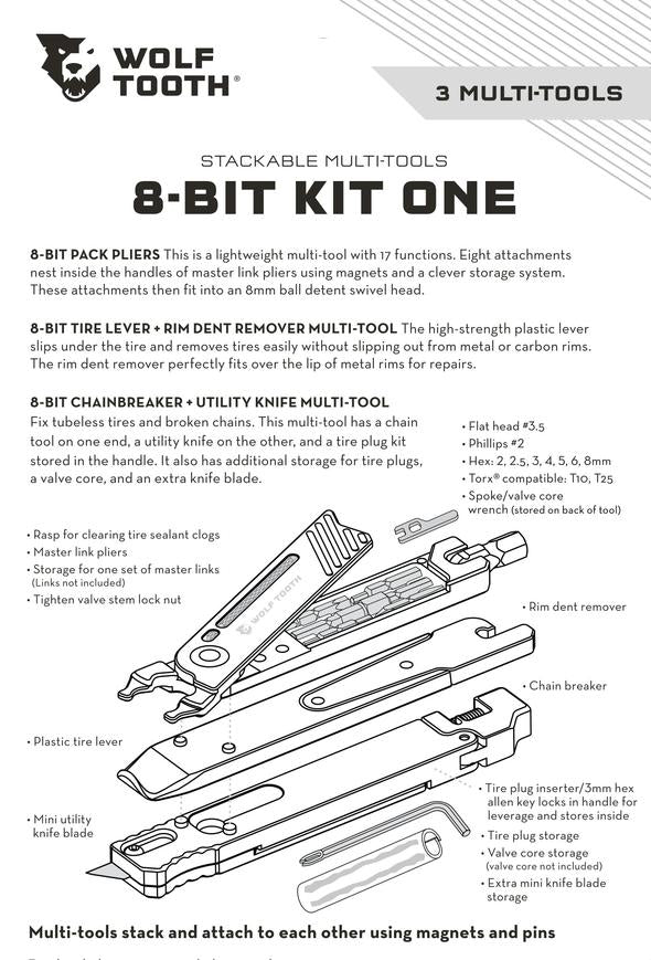 Wolf Tooth 8-Bit Kit One - Bike Multi-Tool - 8-Bit System