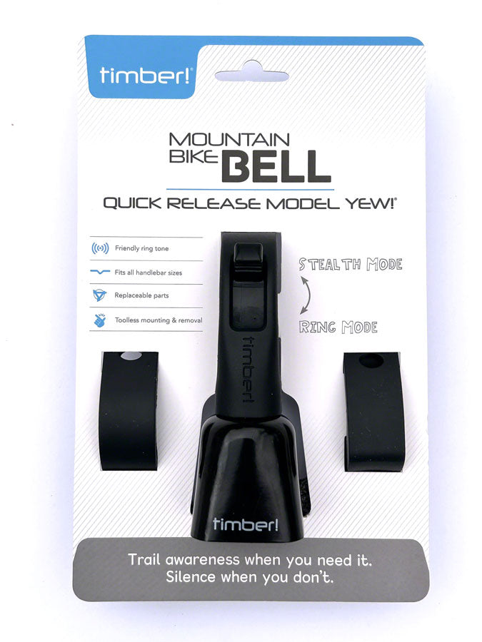 Timber MTB Model Yew! MTB Bell - Quick Release, Black MPN: TB-4 UPC: 717337320649 Bell Yew! Bell