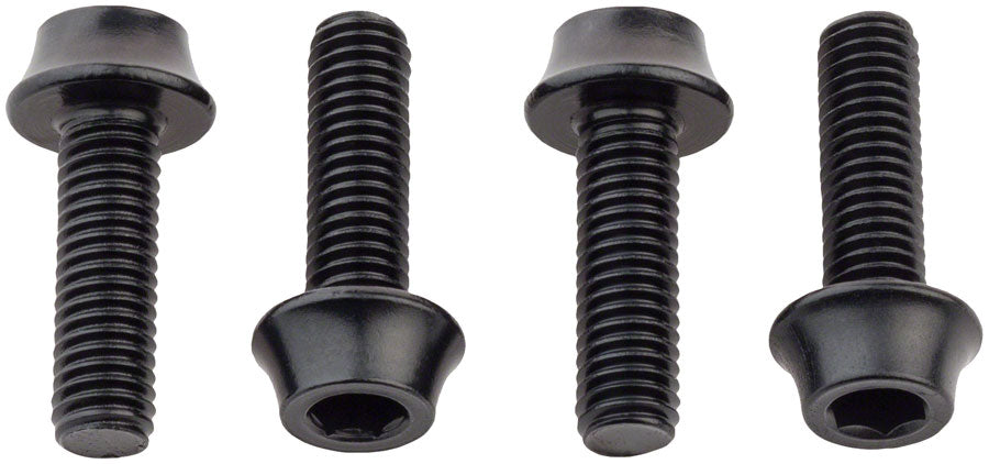 Wolf Tooth Water Bottle Cage Bolts - Set/4, Aluminum, Black MPN: 4WBBOLTBLK UPC: 812719024464 Water Bottle Cage Hardware Bottle Cage Bolts