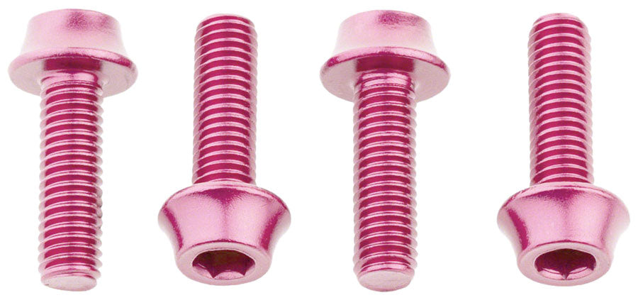 Wolf Tooth Water Bottle Cage Bolts - Set/4, Aluminum, Pink