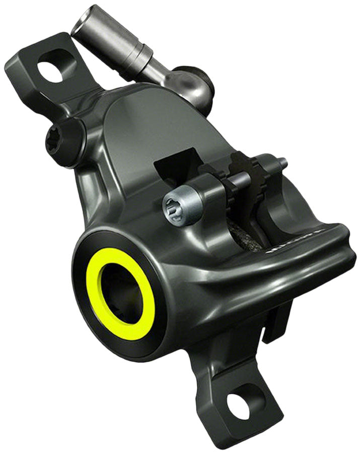 Magura MT8 SL Disc Brake Caliper - Front or Rear, Post Mount, 2-Piston, Gray/Red/Yellow