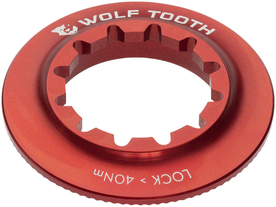 Wolf Tooth Centerlock Rotor Lockring - Internal Splined, Red MPN: RTR-LCKRNG-IS-RED UPC: 810006806878 Disc Rotor Parts and Lockrings CenterLock Rotor Internal Splined Lockring
