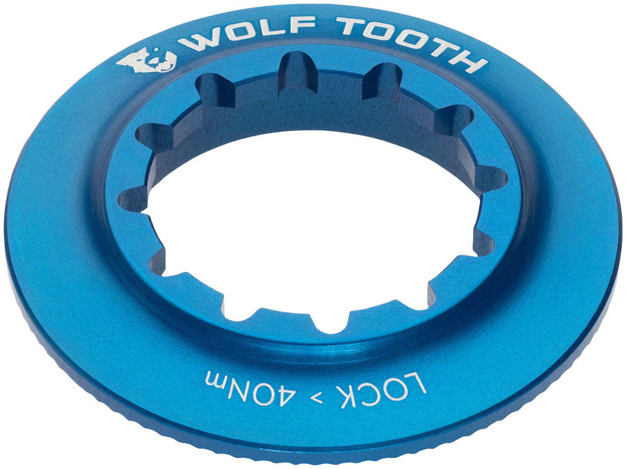 Wolf Tooth Centerlock Rotor Lockring - Internal Splined, Blue MPN: RTR-LCKRNG-IS-BLU UPC: 810006806885 Disc Rotor Parts and Lockrings CenterLock Rotor Internal Splined Lockring