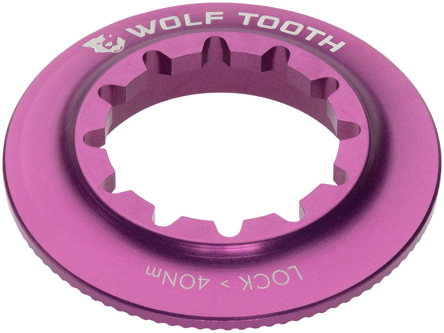 Wolf Tooth Centerlock Rotor Lockring - Internal Splined, Purple MPN: RTR-LCKRNG-IS-PRP UPC: 810006807110 Disc Rotor Parts and Lockrings CenterLock Rotor Internal Splined Lockring