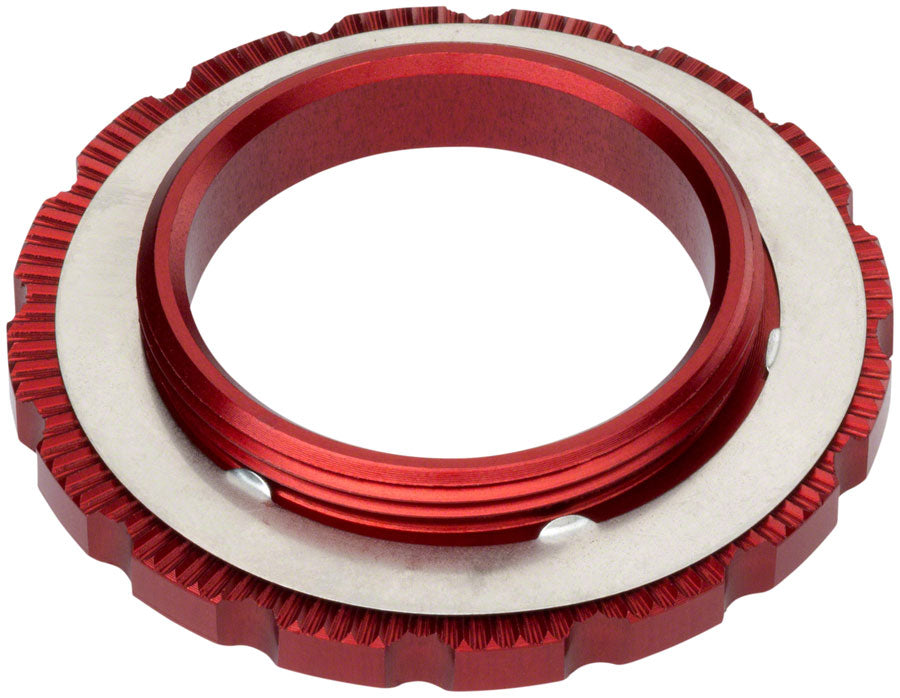 Wolf Tooth CenterLock Rotor Lockring - External Splined, Red - Disc Rotor Parts and Lockrings - CenterLock Rotor External Splined Lockring