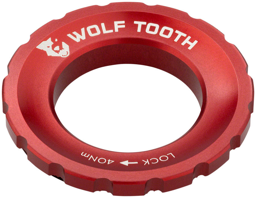 Wolf Tooth CenterLock Rotor Lockring - External Splined, Red MPN: RTR-LCKRNG-RED UPC: 810006805604 Disc Rotor Parts and Lockrings CenterLock Rotor External Splined Lockring