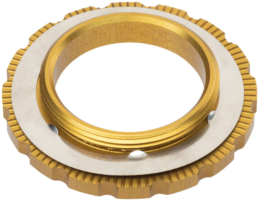 Wolf Tooth CenterLock Rotor Lockring - External Splined, Gold - Disc Rotor Parts and Lockrings - CenterLock Rotor External Splined Lockring