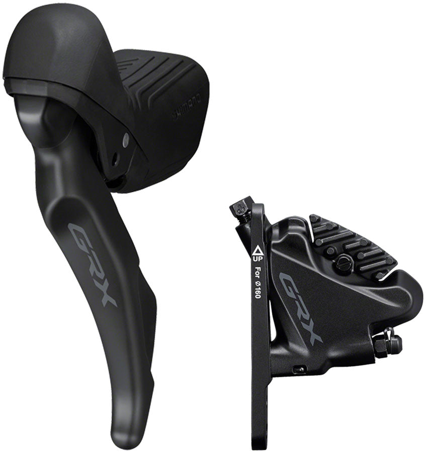 Shimano GRX ST-RX610 Shift/Brake Lever with BR-RX400 Hydraulic Disc Brake Caliper - Left/Front, 2x, Flat Mount Caliper,