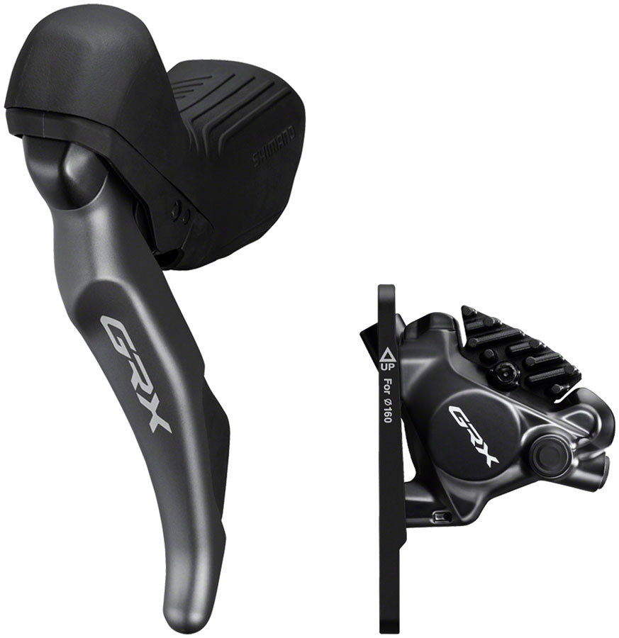Shimano GRX ST-RX820 Shift/Brake Lever with BR-RX820 Hydraulic Disc Brake Caliper - Left/Front, 2x, Flat Mount Caliper,