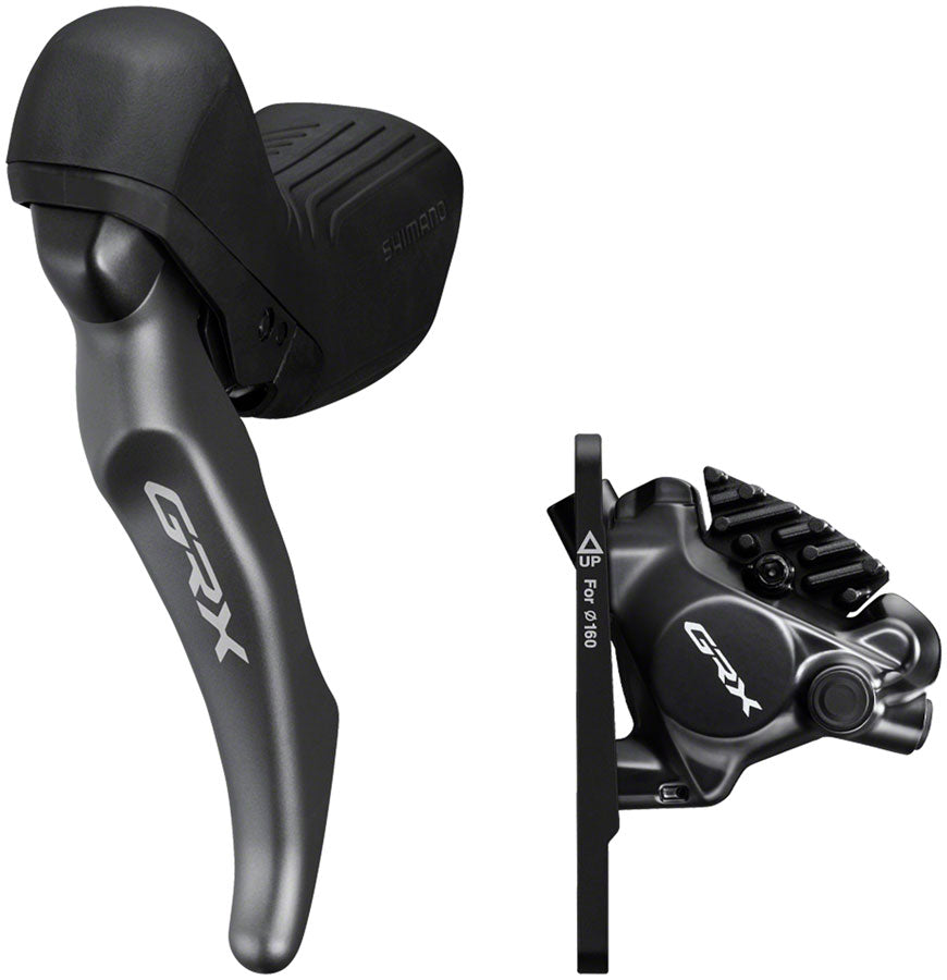 Shimano GRX ST-RX820-LA Brake/Dropper Remote Lever with BR-RX820 Hydraulic Disc Brake Caliper - Left/Front, Flat Mount MPN: IRX8203DLF6SC100A UPC: 192790241845 Hydraulic Brake/Shift Lever, Drop Bar GRX ST-RX820 Shifter/Brake Lever with BR-RX820 Disc Brake Caliper