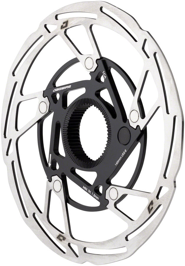 Jagwire Pro LR2-E Ebike Disc Brake Rotor with Magnet - 160mm, Center Lock, Silver/Black