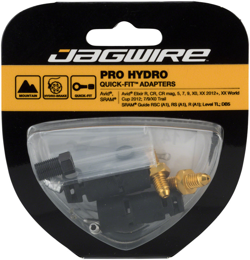 Jagwire Pro Quick-Fit Adapters for Hydraulic Hose - Fits SRAM DB5, Guide, and Level, and Avid Elixir, Trail, and XX - Disc Brake Hose Kit - Pro Quick-Fit Adaptor Kits for SRAM/Avid